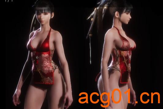 【剑星】瑟瑟的深红肚兜服装MOD-次元集