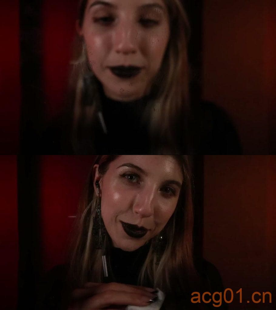 图片[1]-【FrivolousFox ASMR】发布屏幕ASMR ~黑色唇膏版（口腔声音和视觉触发器）-次元集